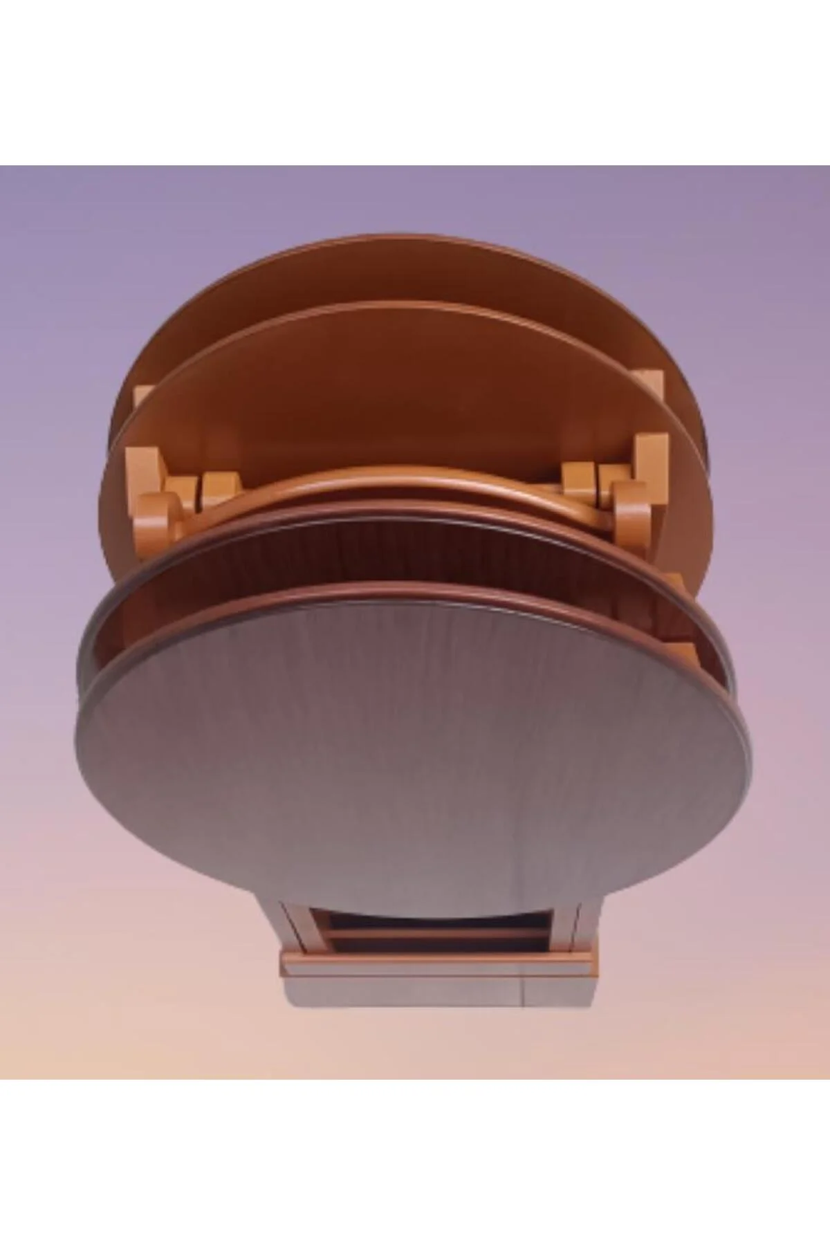 Zigon Çanta OVAL 90135 Dörtlü Model Ahşap MDF Parlak Ceviz Lake El Yapımı - Görsel 7