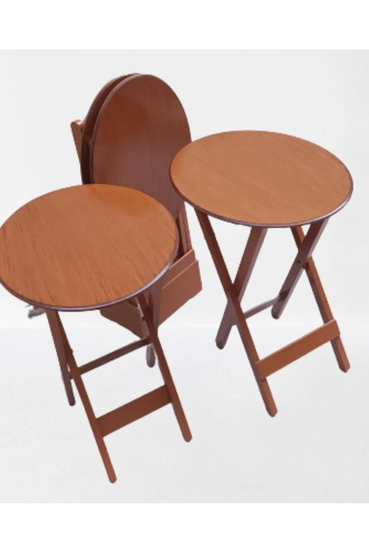 Zigon Çanta OVAL 90135 Dörtlü Model Ahşap MDF Parlak Ceviz Lake El Yapımı - Görsel 2