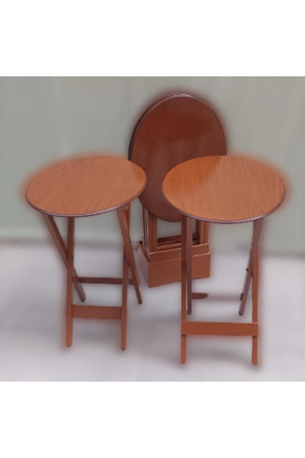Zigon Çanta OVAL 90135 Dörtlü Model Ahşap MDF Parlak Ceviz Lake El Yapımı - Görsel 5