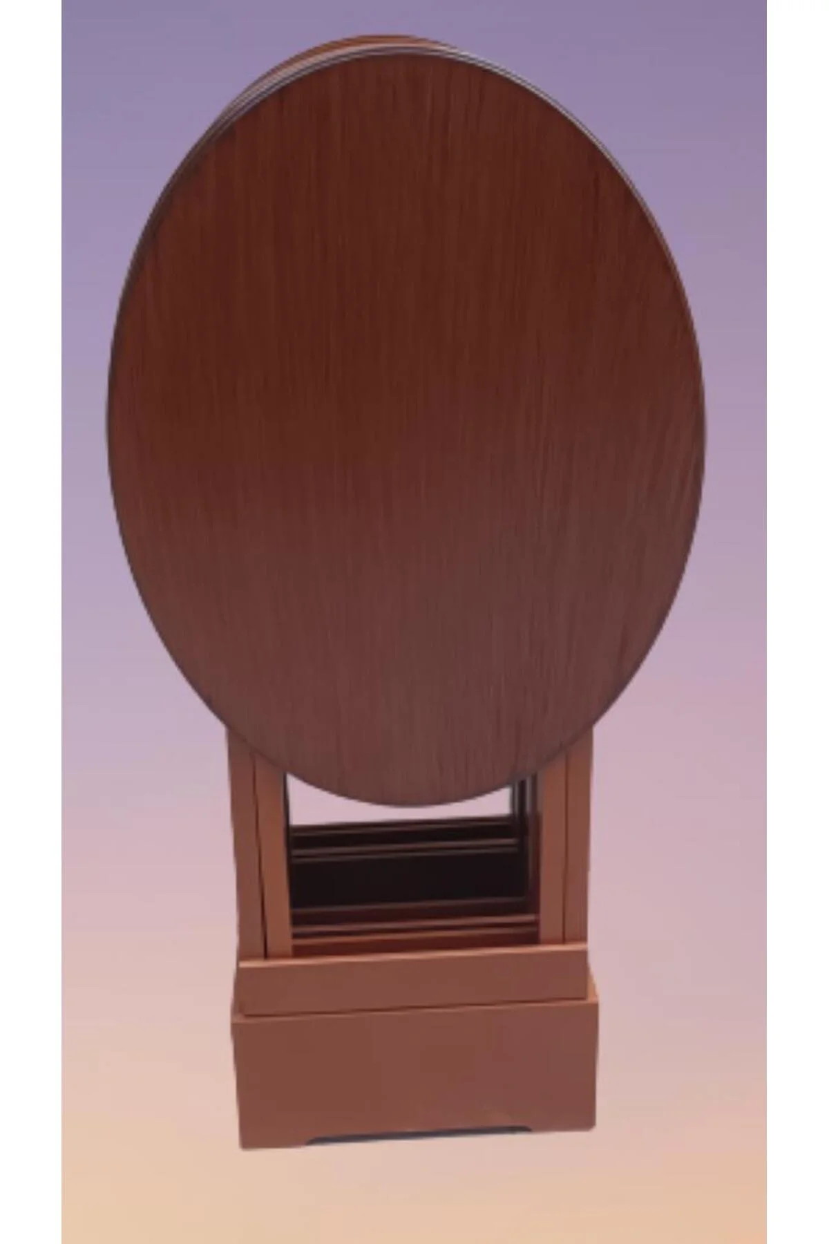 Zigon Çanta OVAL 90135 Dörtlü Model Ahşap MDF Parlak Ceviz Lake El Yapımı - Görsel 8
