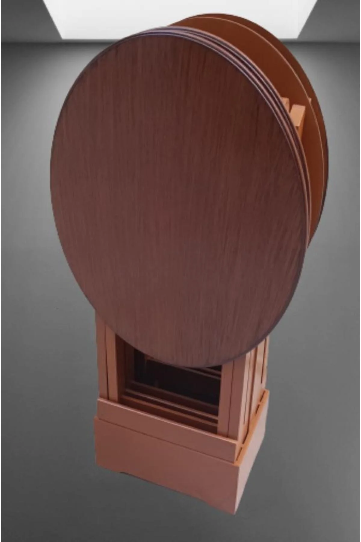 Zigon Çanta OVAL 90135 Dörtlü Model Ahşap MDF Parlak Ceviz Lake El Yapımı - Görsel 6