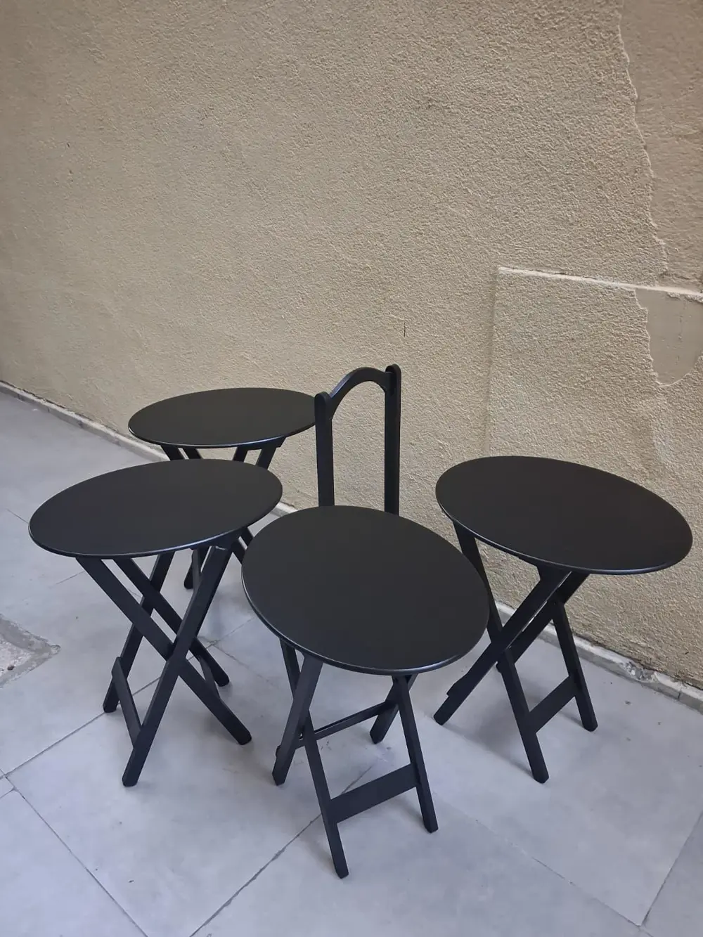 Zigon Çanta OVAL 90540 Dörtlü Model Ahşap MDF Parlak Siyah Lake E