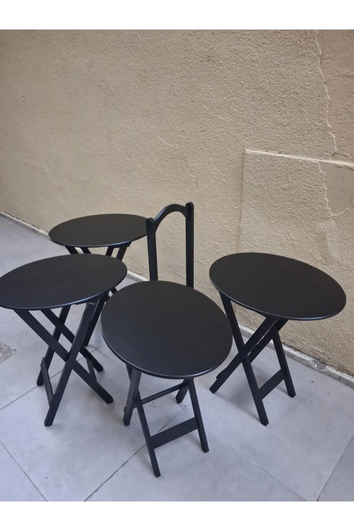 Zigon Çanta OVAL 90540 Dörtlü Model Ahşap MDF Parlak Siyah Lake El Yapımı - Görsel 6
