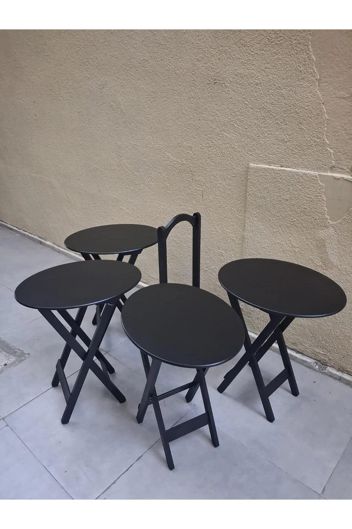Zigon Çanta OVAL 90540 Dörtlü Model Ahşap MDF Parlak Siyah Lake El Yapımı - Görsel 5