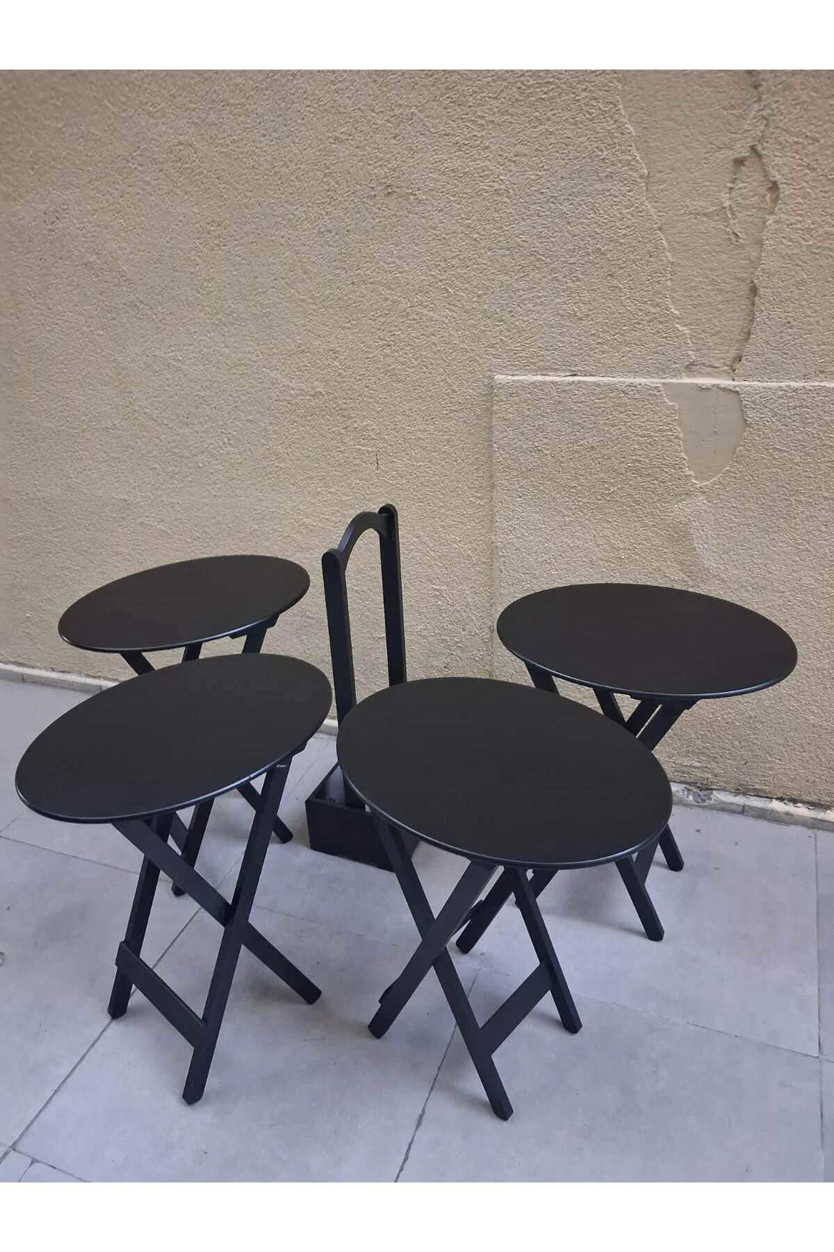 Zigon Çanta OVAL 90540 Dörtlü Model Ahşap MDF Parlak Siyah Lake El Yapımı - Görsel 7