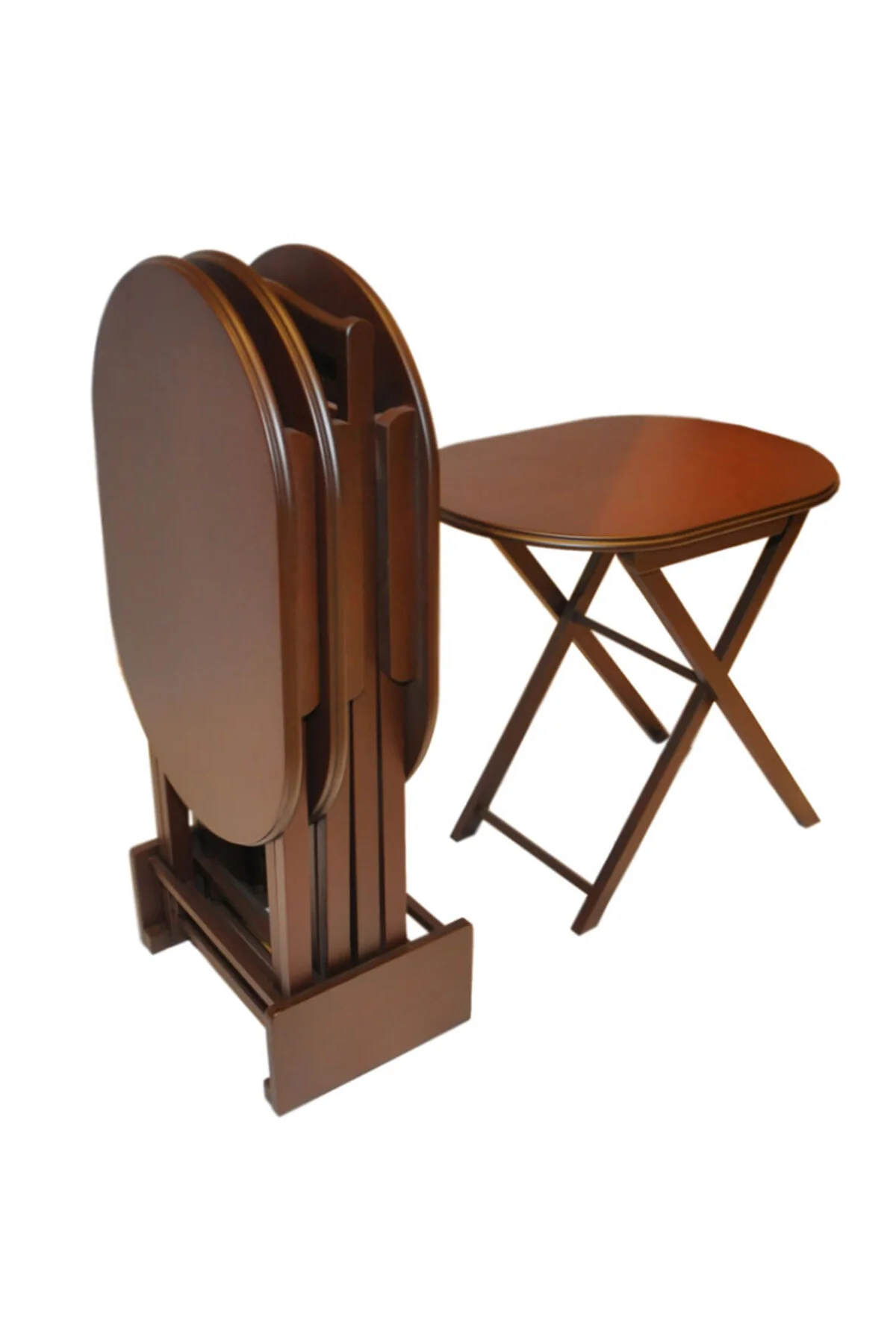 Zigon Çanta OVAL Model 13847 ahşap MDF Parlak Ceviz Natüre minumum park El Yapım - Görsel 2