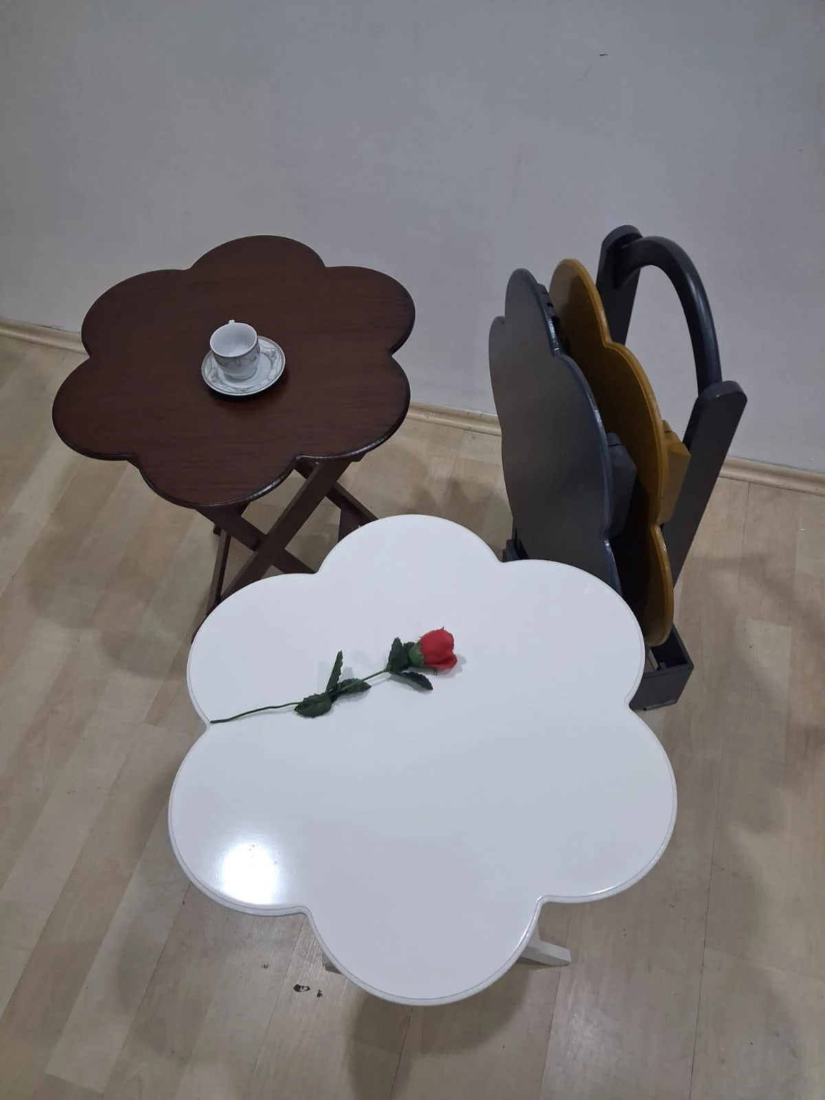 Zigon Çanta Papatya 90650  Dörtlü  Model Ahşap MDF Parlak 4  Renk