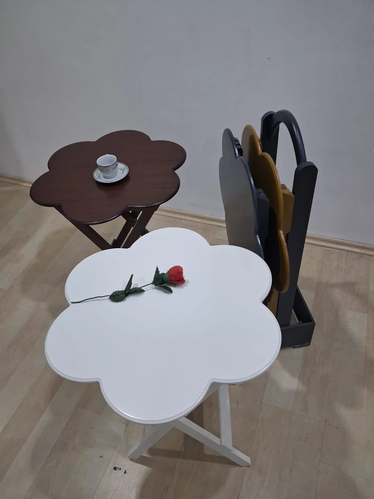 Zigon Çanta Papatya 90650  Dörtlü  Model Ahşap MDF Parlak 4  Renk
