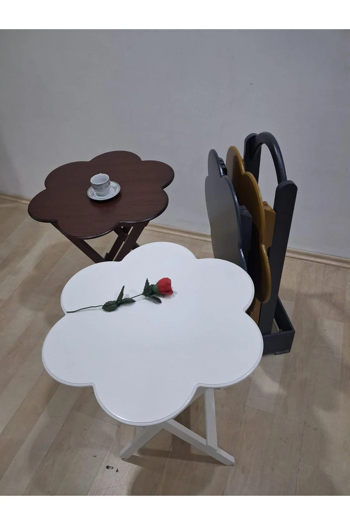 Zigon Çanta Papatya 90650 Dörtlü Model Ahşap MDF Parlak 4 Renk Uyumu El Yapım - Görsel 2