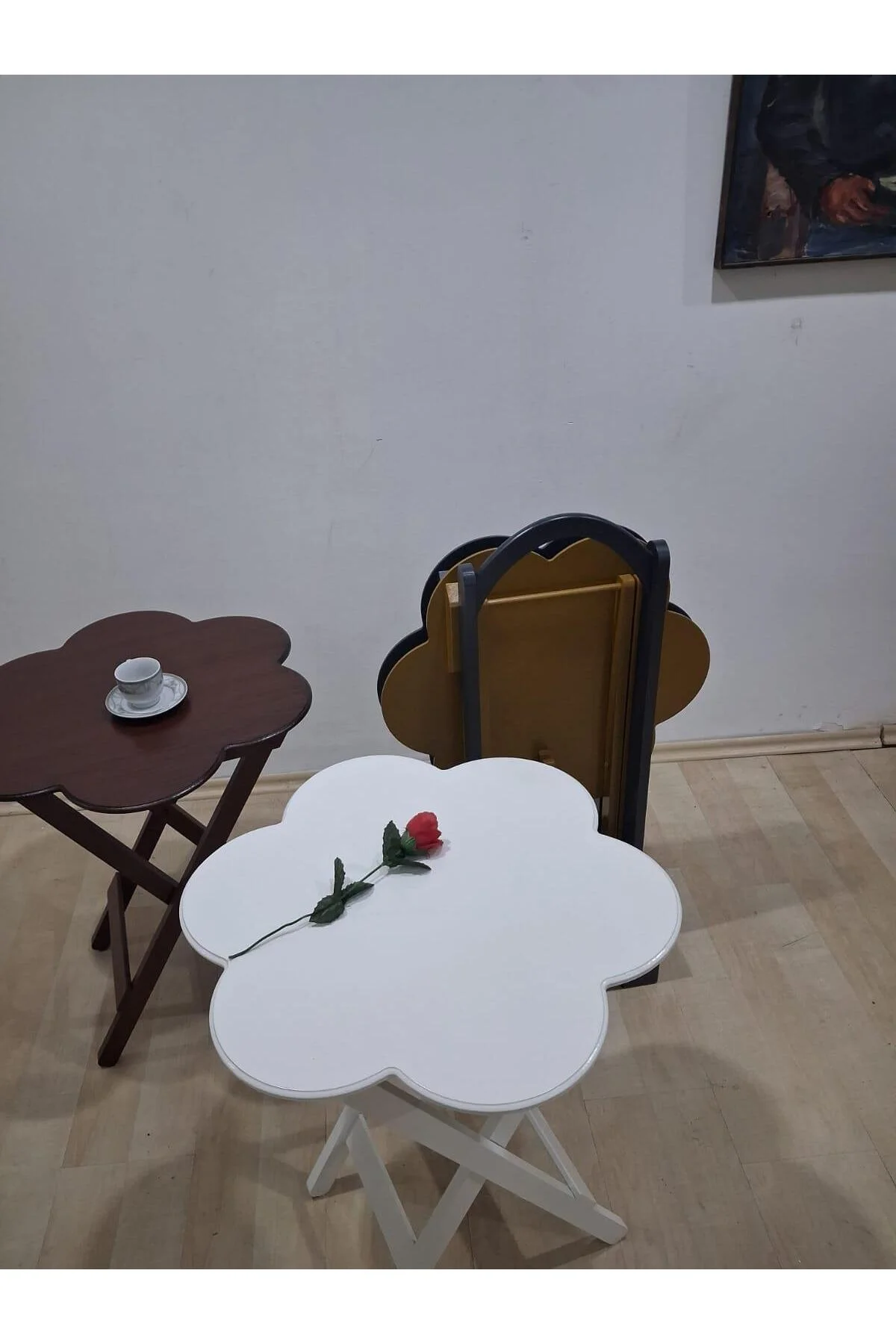 Zigon Çanta Papatya 90650 Dörtlü Model Ahşap MDF Parlak 4 Renk Uyumu El Yapım - Görsel 5