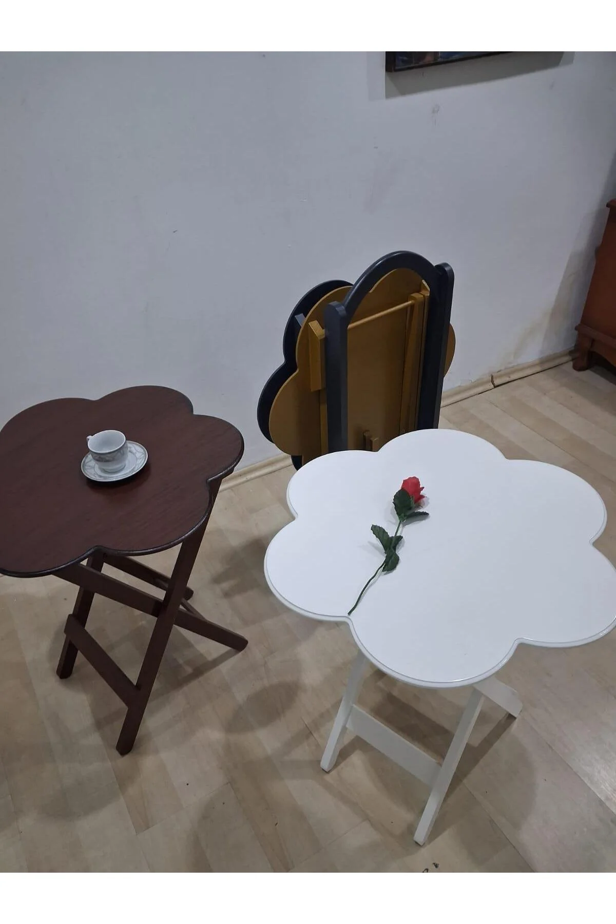 Zigon Çanta Papatya 90650 Dörtlü Model Ahşap MDF Parlak 4 Renk Uyumu El Yapım - Görsel 6