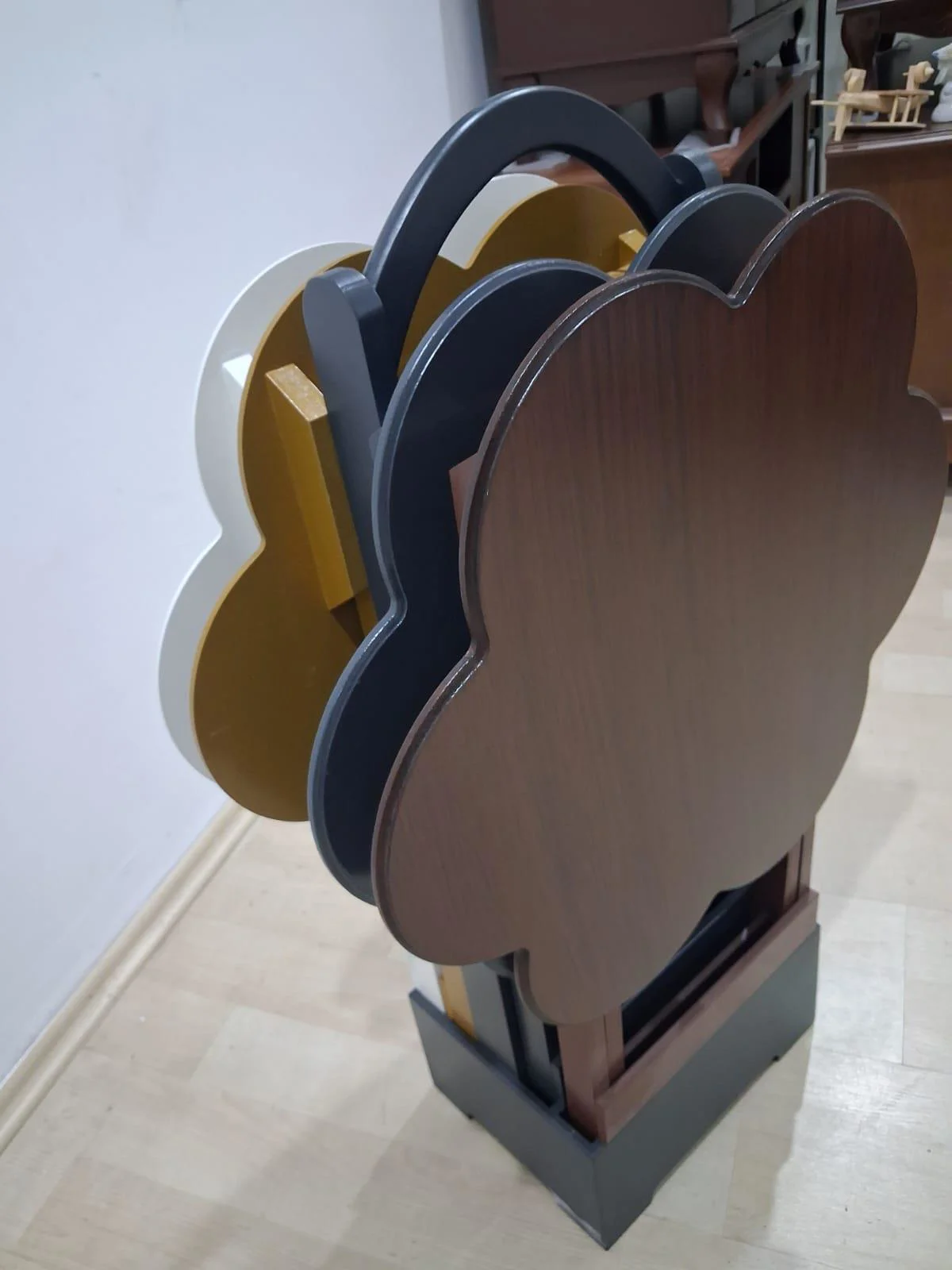 Zigon Çanta Papatya 90650  Dörtlü  Model Ahşap MDF Parlak 4  Renk