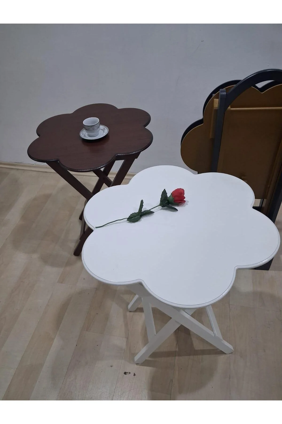 Zigon Çanta Papatya 90650 Dörtlü Model Ahşap MDF Parlak 4 Renk Uyumu El Yapım - Görsel 4