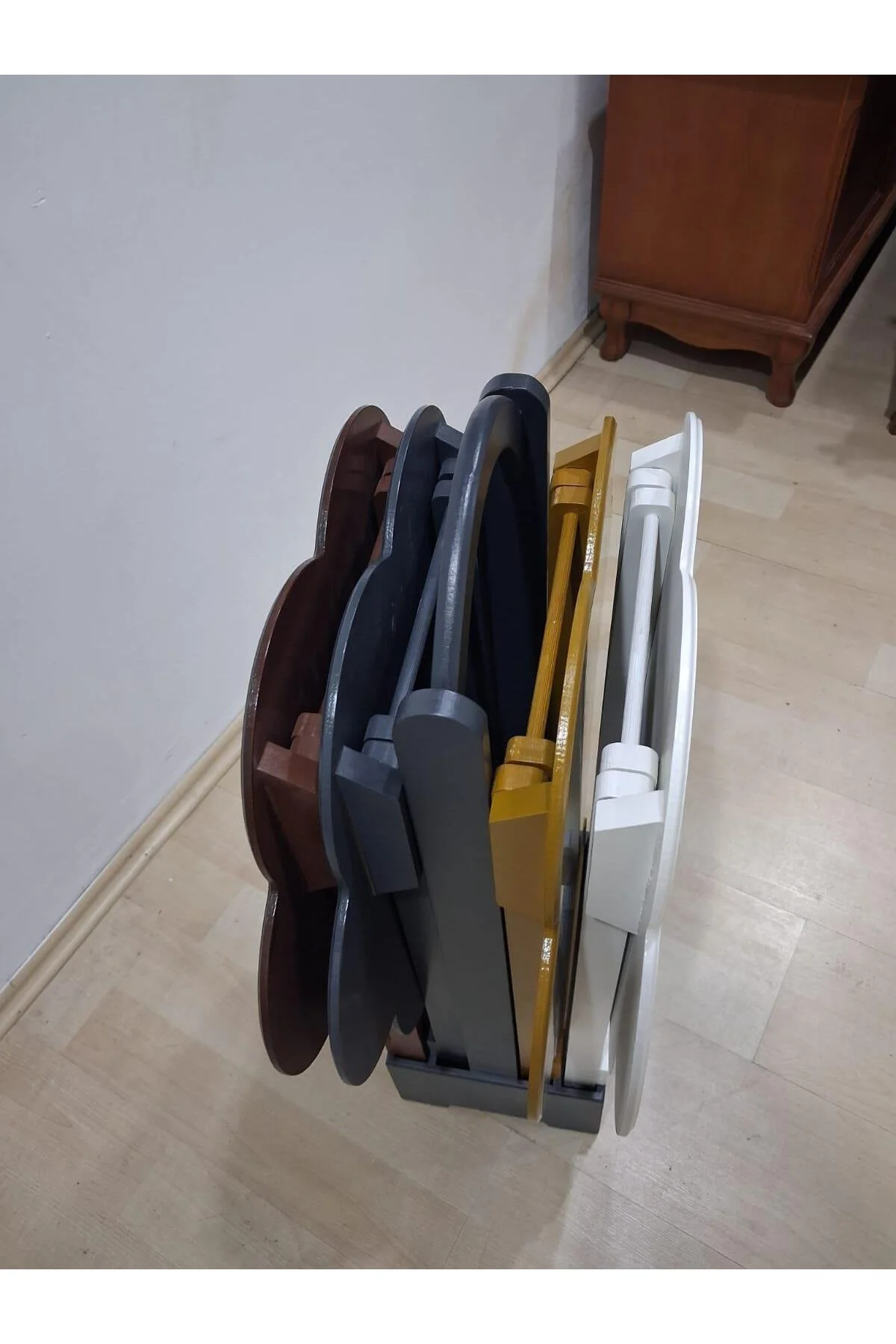 Zigon Çanta Papatya 90650 Dörtlü Model Ahşap MDF Parlak 4 Renk Uyumu El Yapım - Görsel 8