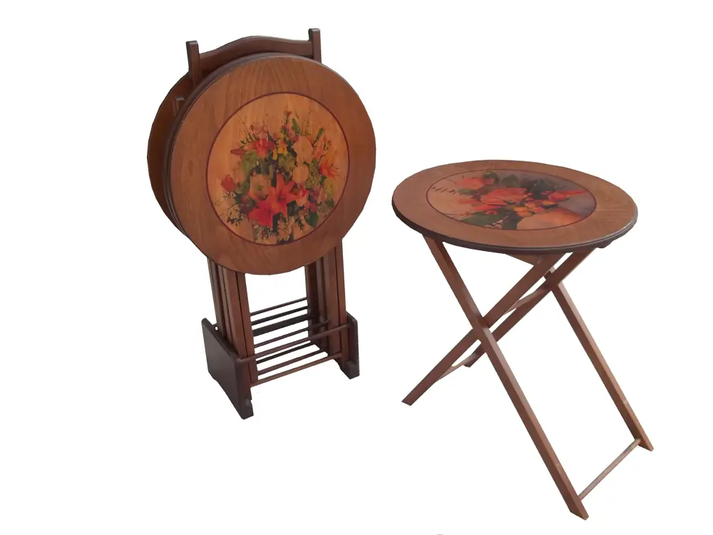 Zigon Çanta resimli 17992 Sehpa Çiçek MOTİF Yuvarlak Parlak ceviz Zigon Çanta resimli 17992 Sehpa Çiçek MOTİF Yuvarlak Parlak ceviz