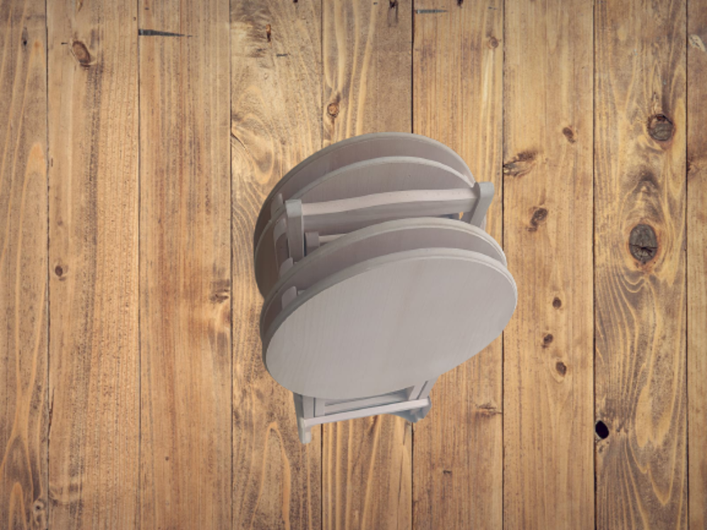 Zigon Çanta Sehpa 18206 Oval BEYAZ ahşap MDF İnce Torna ayak ve g