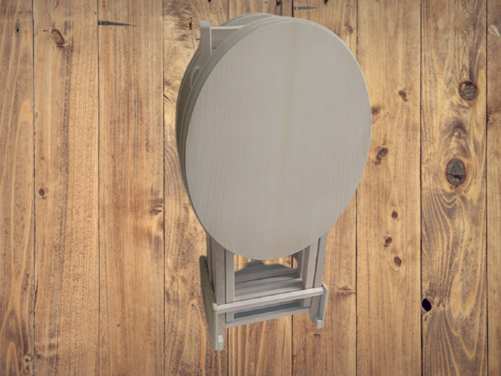 Zigon Çanta Sehpa 18206 Oval BEYAZ ahşap MDF İnce Torna ayak ve g