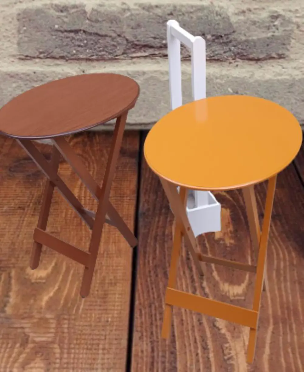 Zigon Çanta Sehpa 90118 Oval Model 2li Takım Mdf Hardal-Ceviz Ren