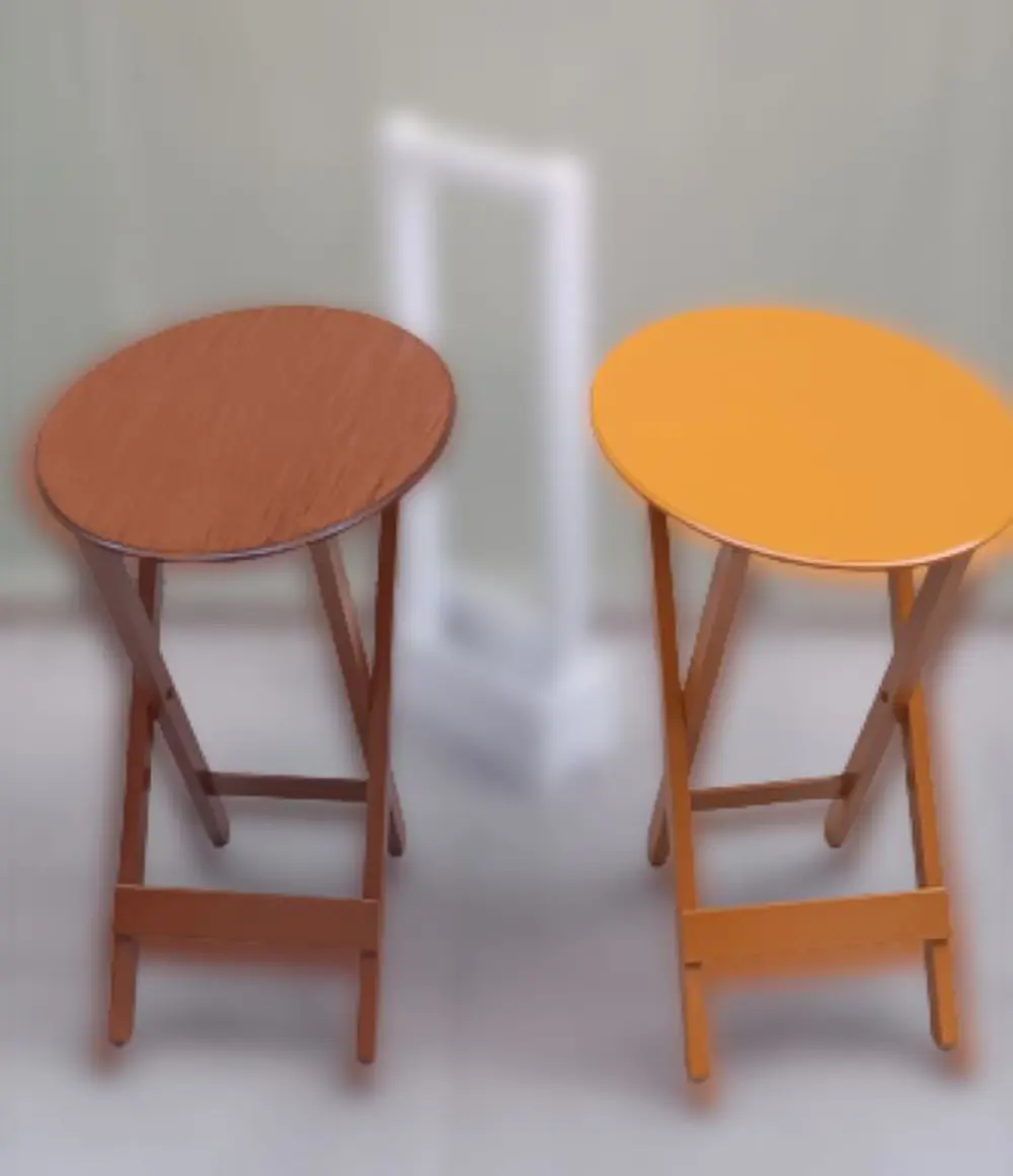 Zigon Çanta Sehpa 90118 Oval Model 2li Takım Mdf Hardal-Ceviz Ren