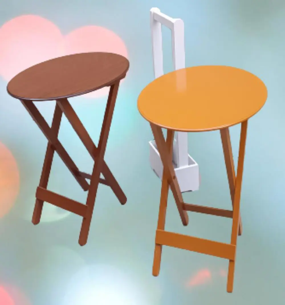 Zigon Çanta Sehpa 90118 Oval Model 2li Takım Mdf Hardal-Ceviz Ren