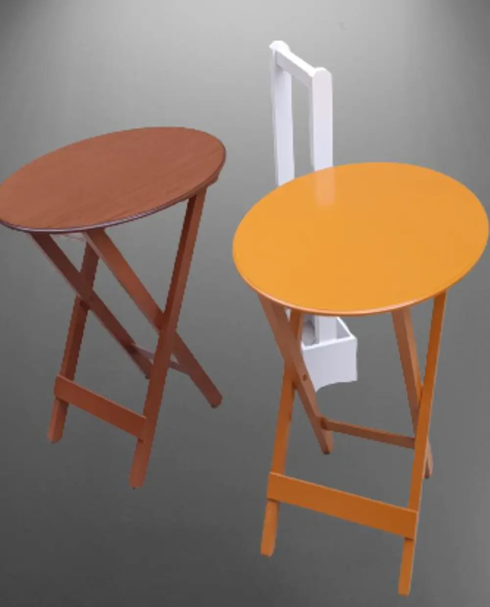 Zigon Çanta Sehpa 90118 Oval Model 2li Takım Mdf Hardal-Ceviz Ren