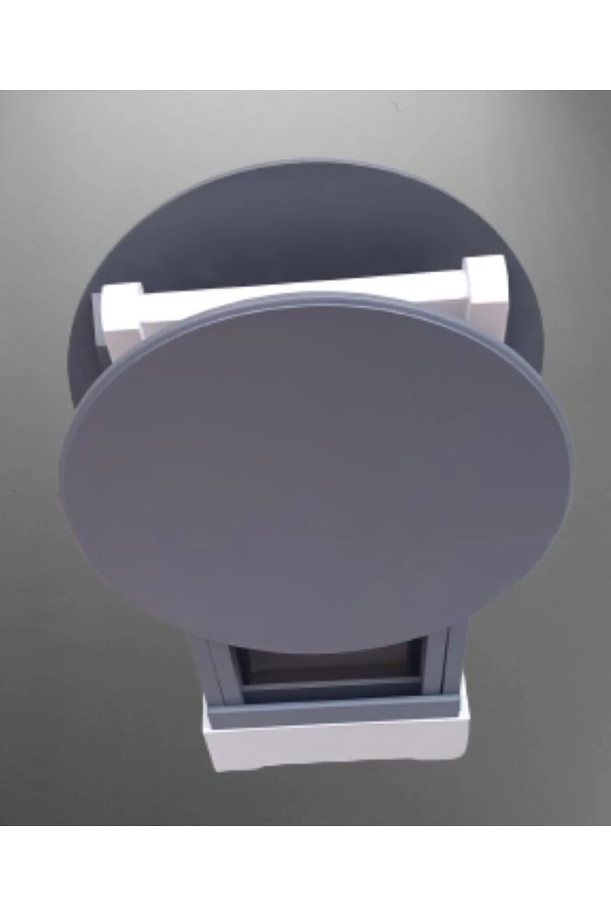Zigon Çanta Sehpa 90122 Oval Model İkili Takım Ahşap Mdf Gri Renk Uyum El Yapımı - Görsel 7