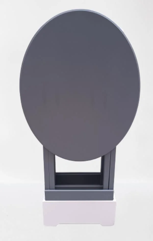 Zigon Çanta Sehpa 90122 Oval Model İkili Takım Ahşap Mdf Gri Renk Uyum El Yapımı