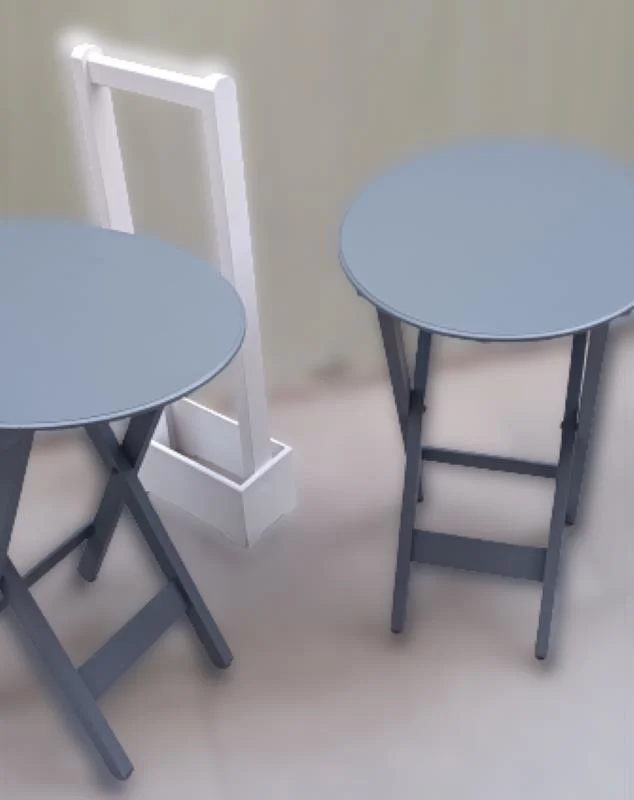 Zigon Çanta Sehpa 90122 Oval Model İkili Takım Ahşap Mdf Gri Renk Uyum El Yapımı