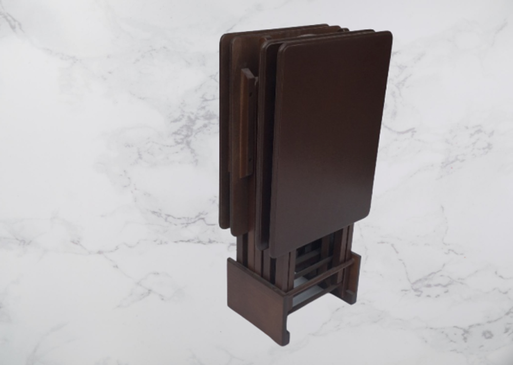 Zigon Çanta Sehpa Dikdörtgen 14543 Model Kayın Torna Parlak Ceviz