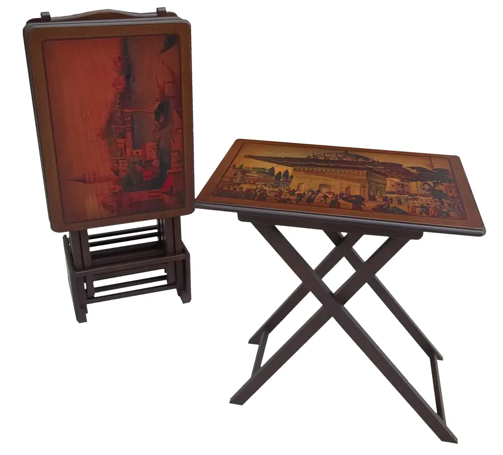 Zigon Çanta st 17991 Zigon Resimli Model Kayın  Ayak Parlak ceviz