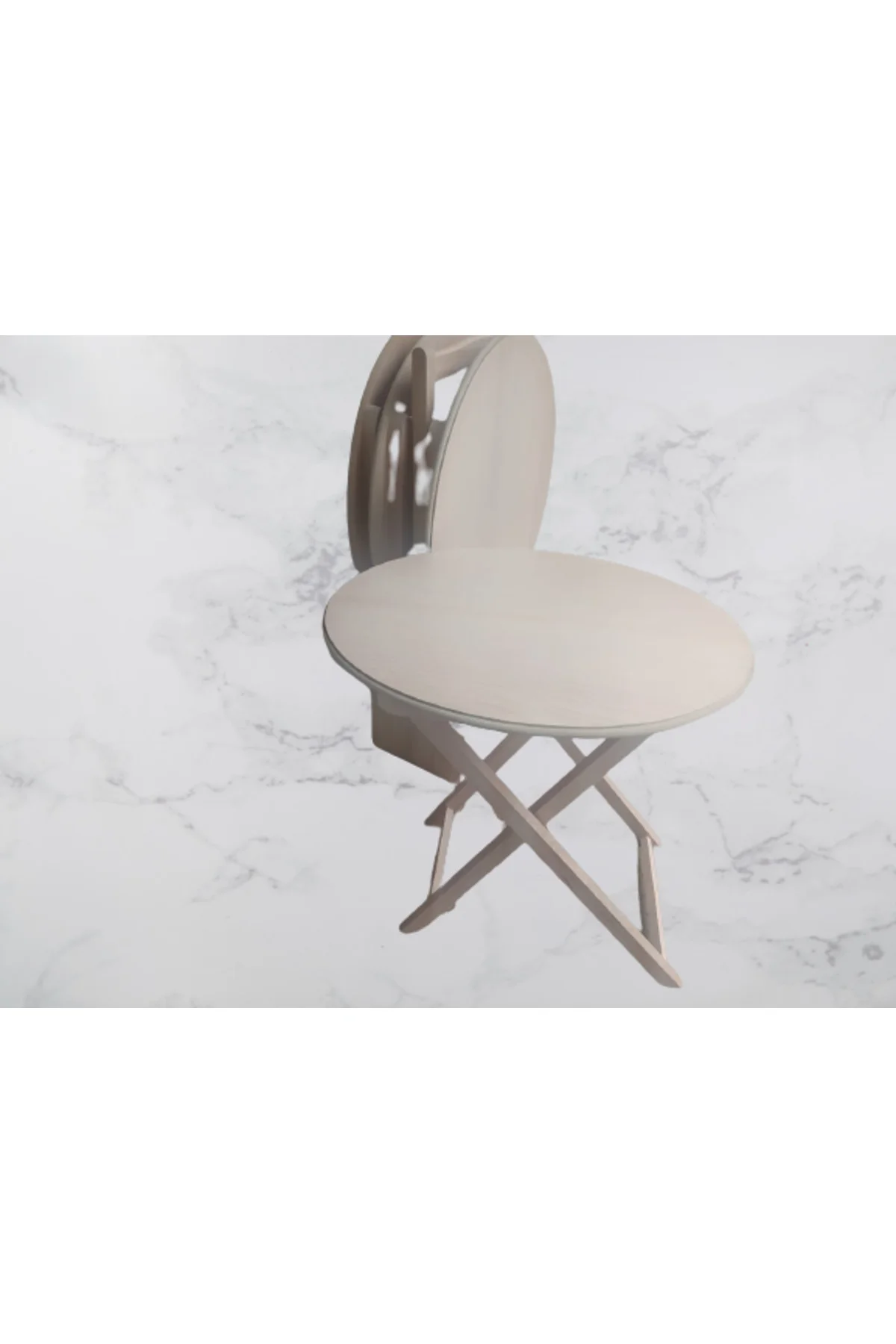 Zigon Çanta st 18161 Sehpa Oval Klasik Model Kayın Ayak gövde HAM El Yapım - Görsel 8