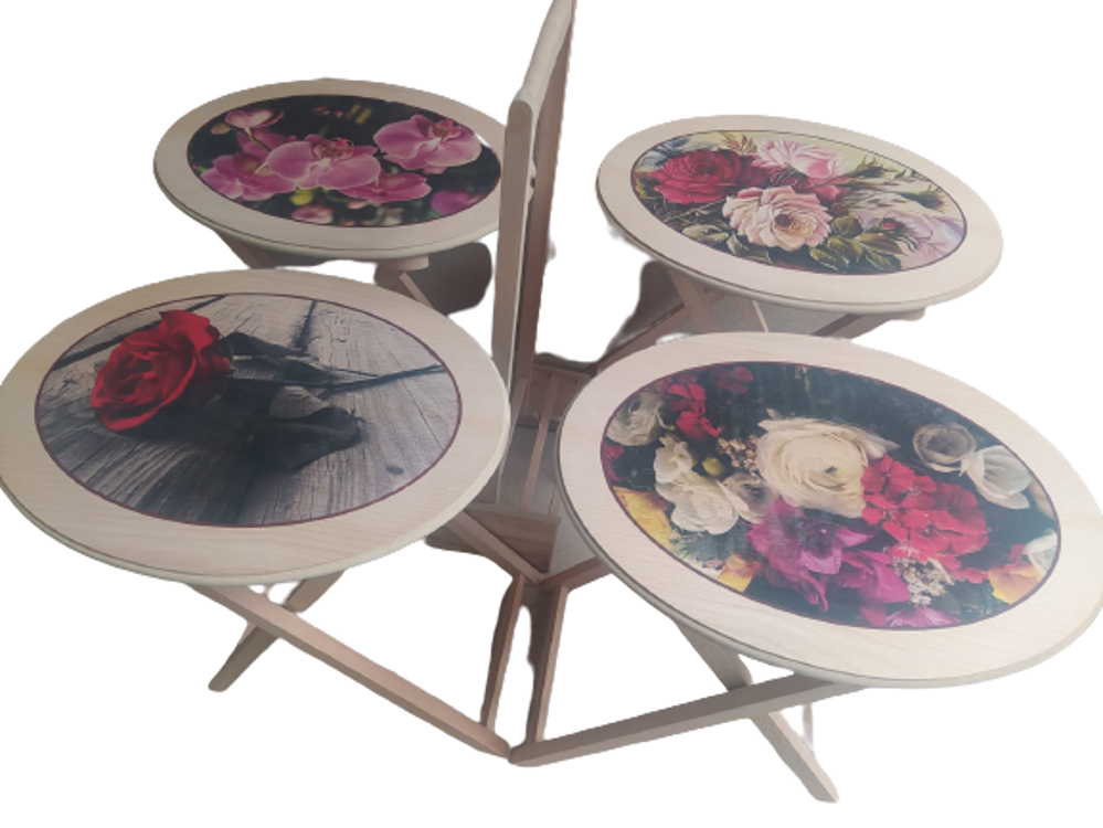 Zigon Çanta st 18163 Sehpa Çiçek Resimli MOTİF MODEL HAM boyasız 