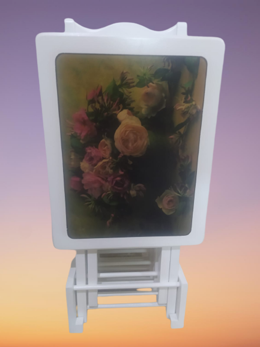 Zigon Çanta st 18502 Resimli Model Beyaz Dikdörtgen Beyaz Çiçek m