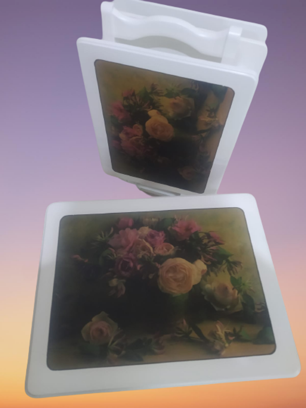 Zigon Çanta st 18502 Resimli Model Beyaz Dikdörtgen Beyaz Çiçek m