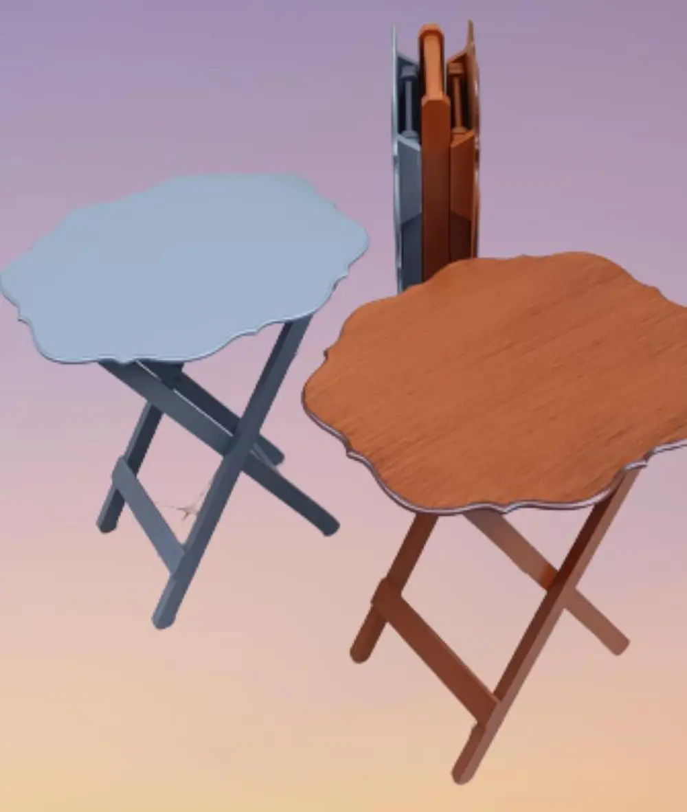 Zigon Çanta ST 90089 Sehpa Yonca Model Ahşap MDF Ceviz-Gri Renk U