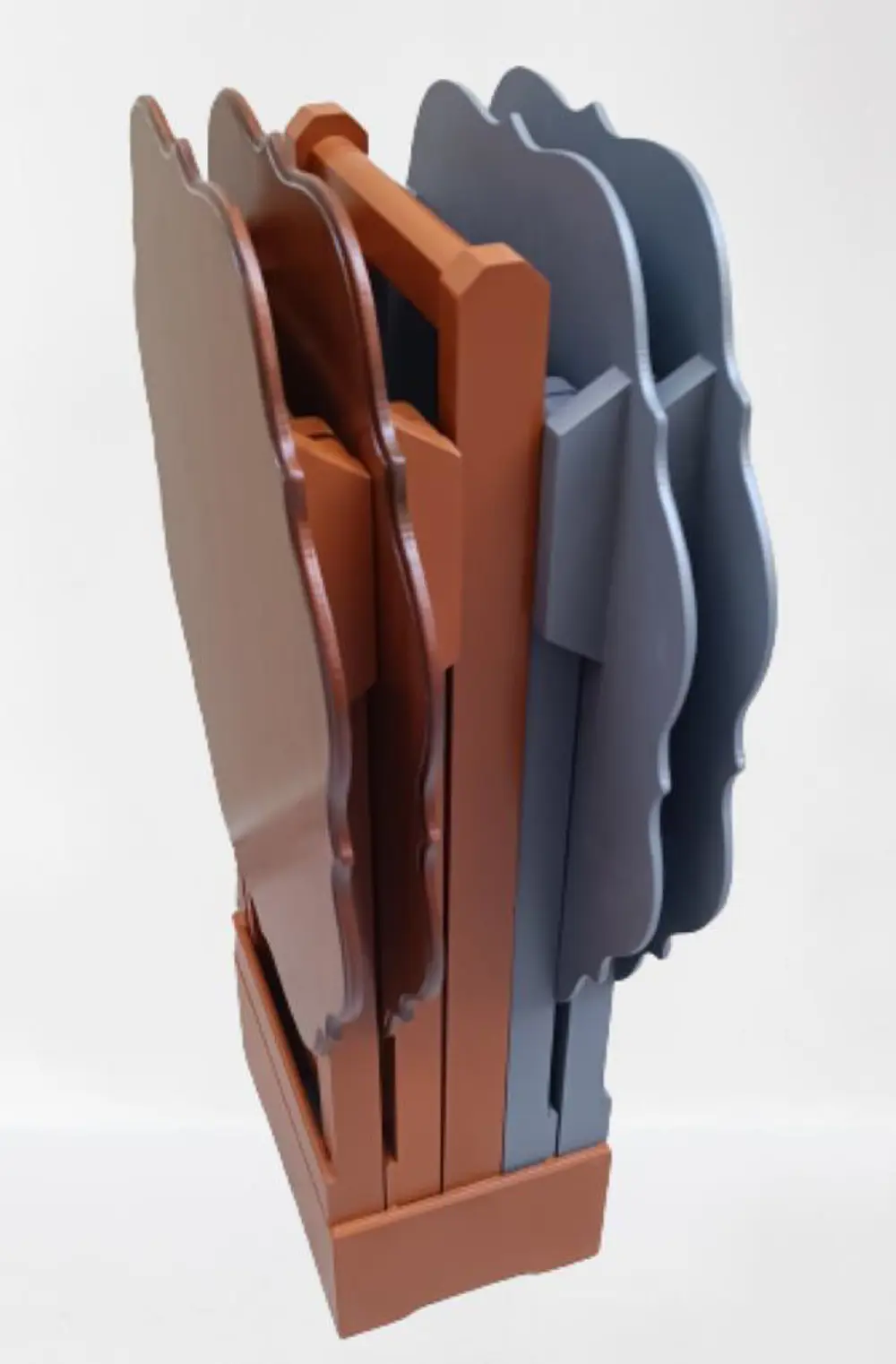 Zigon Çanta ST 90089 Sehpa Yonca Model Ahşap MDF Ceviz-Gri Renk U