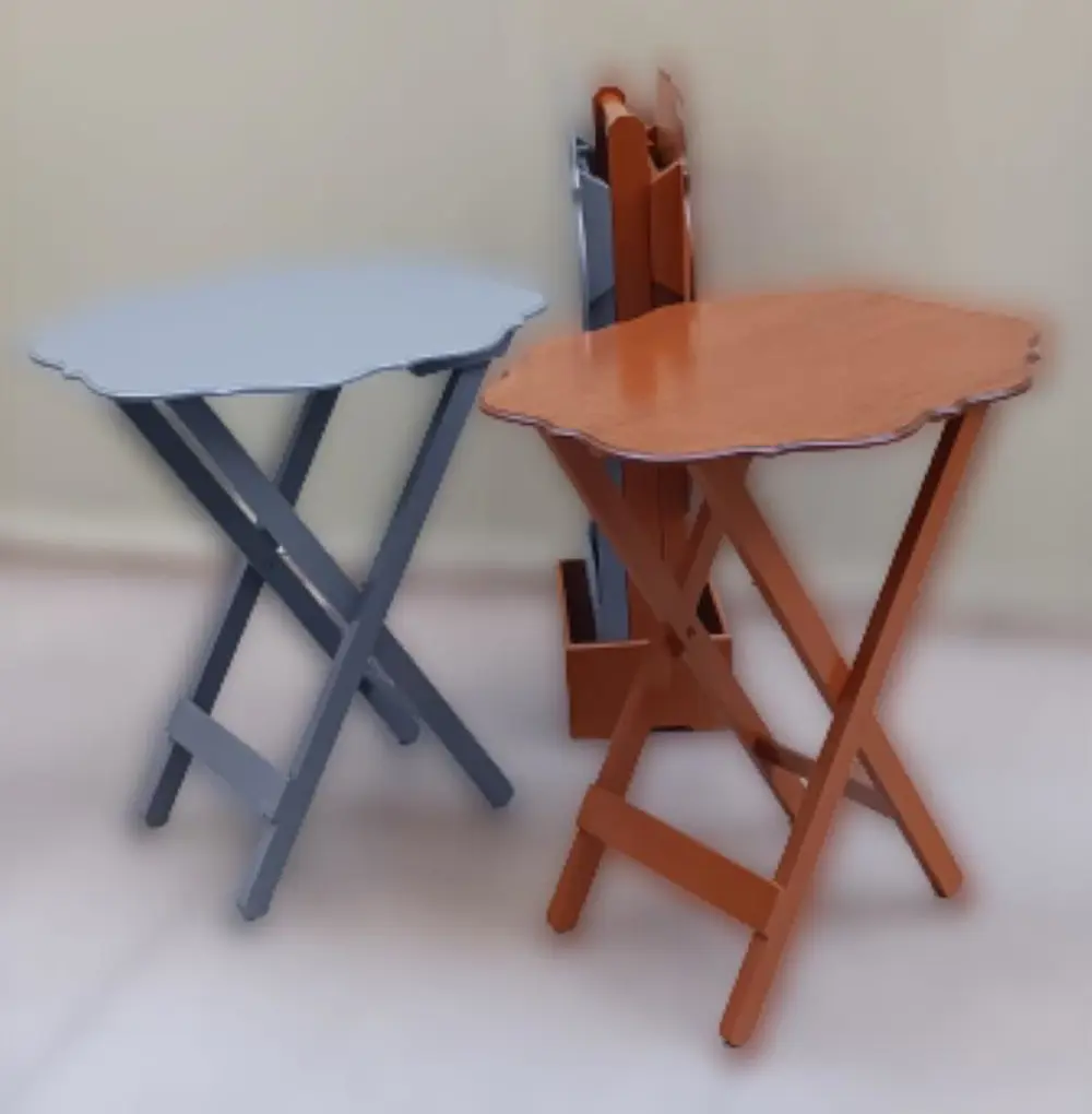 Zigon Çanta ST 90089 Sehpa Yonca Model Ahşap MDF Ceviz-Gri Renk U