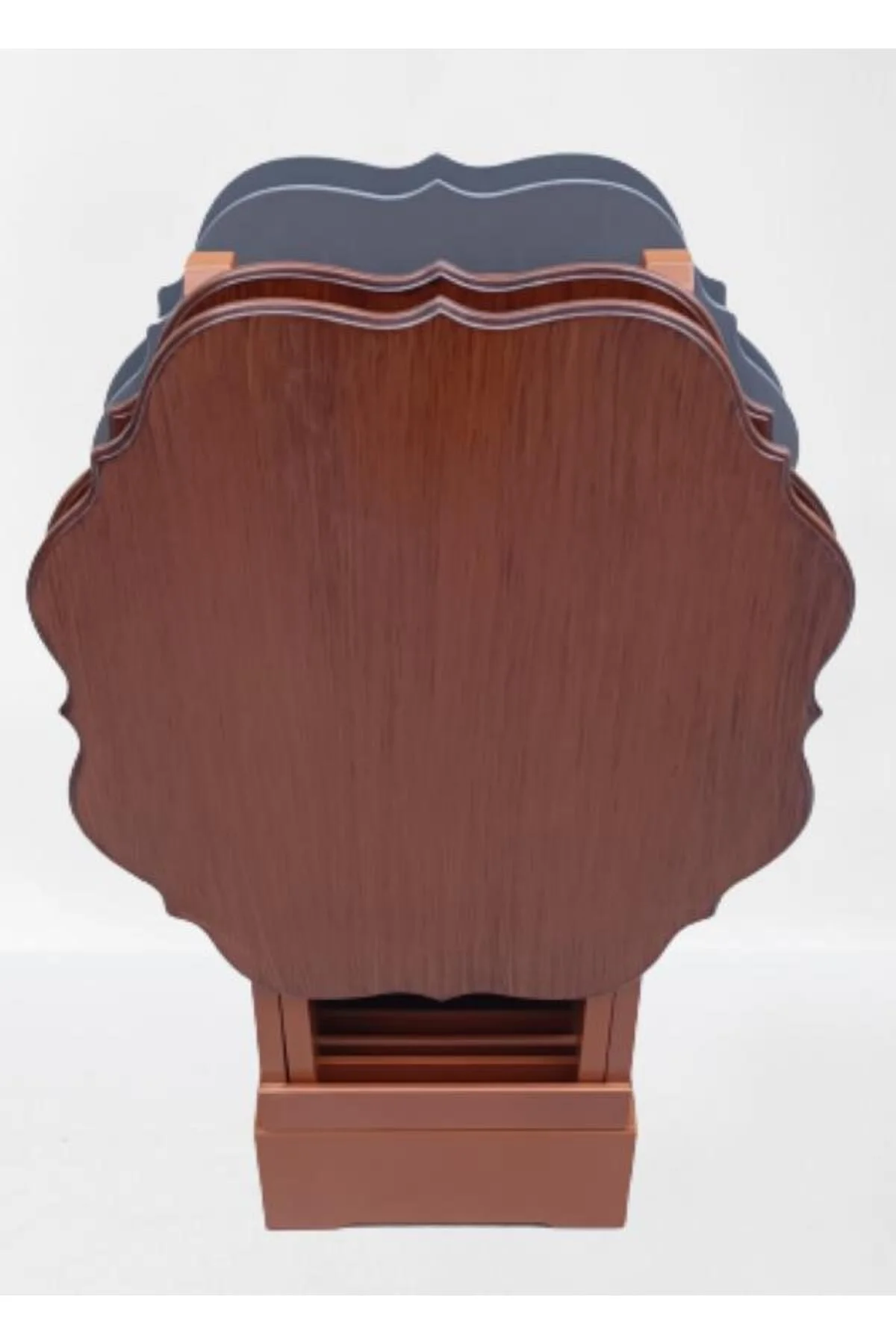 Zigon Çanta ST 90089 Sehpa Yonca Model Ahşap MDF Ceviz-Gri Renk Uyum El Yapım - Görsel 7