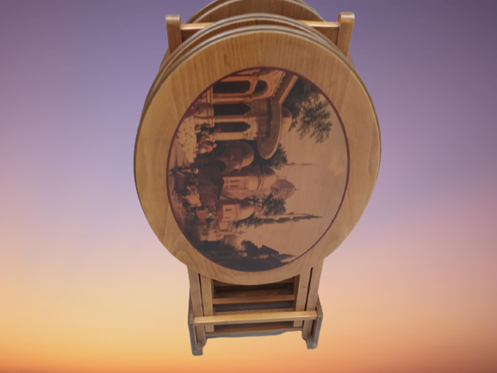 Zigon Çanta18207 Oval Resimli Klasik MODEL Kayın Ayak Parlak cevi