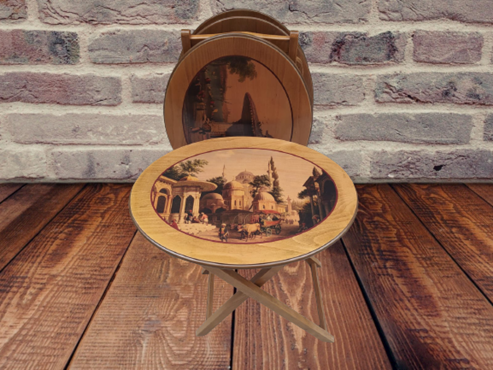 Zigon Çanta18207 Oval Resimli Klasik MODEL Kayın Ayak Parlak cevi