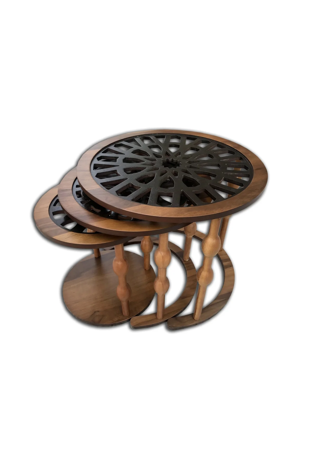 Zigon CNC 12468 ST Osmanlı Motif İşleme Metal Ayak Kütük Desen MDF tabla El Yapım - Görsel 3