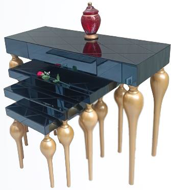 Zigon-dresuar st ILGZ18096 TOMBUL Sehpa Parlak Gold Kayın Balon A
