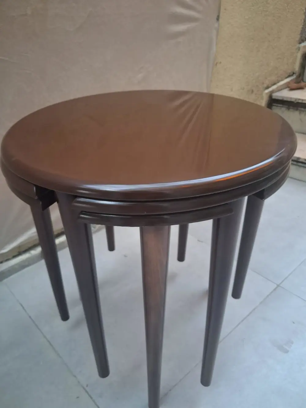 Zigon Dümen Sehpa 90608 Yuvarlak Model Kayın Torna Parlak Ceviz B Zigon Dümen Sehpa 90608 Yuvarlak Model Kayın Torna Parlak Ceviz B