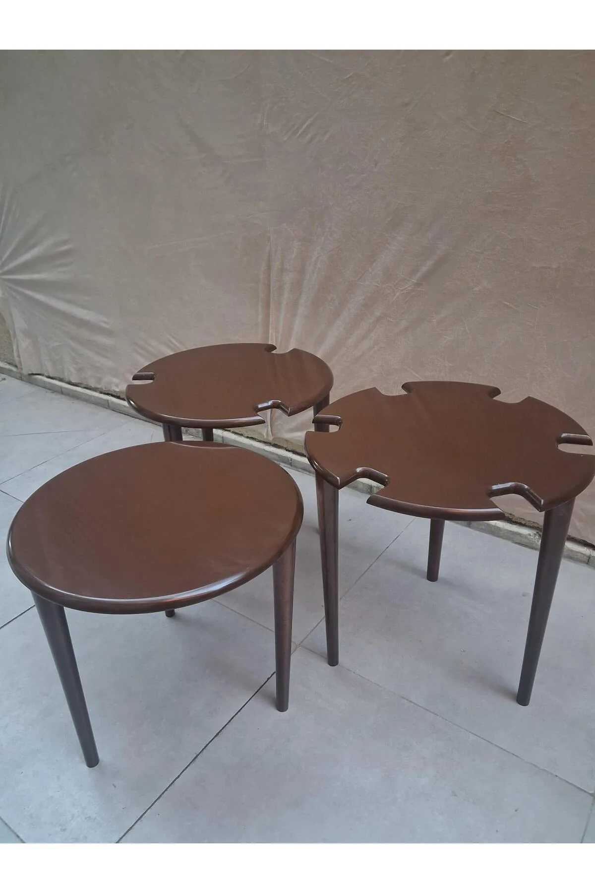 Zigon Dümen Sehpa 90608 Yuvarlak Model Kayın Torna Parlak Ceviz Boya El Yapım Zigon Dümen Sehpa 90608 Yuvarlak Model Kayın Torna Parlak Ceviz Boya El Yapım - Görsel 6