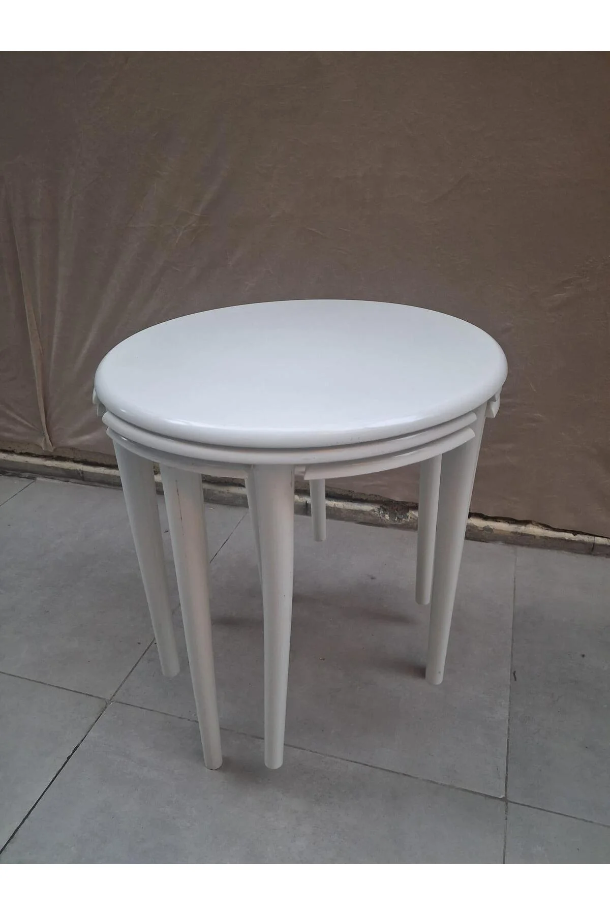 Zigon Dümen Sehpa 90607 Yuvarlak Model Kayın Torna Parlak Beyaz Boya El Yapım Zigon Dümen Sehpa 90607 Yuvarlak Model Kayın Torna Parlak Beyaz Boya El Yapım - Görsel 7