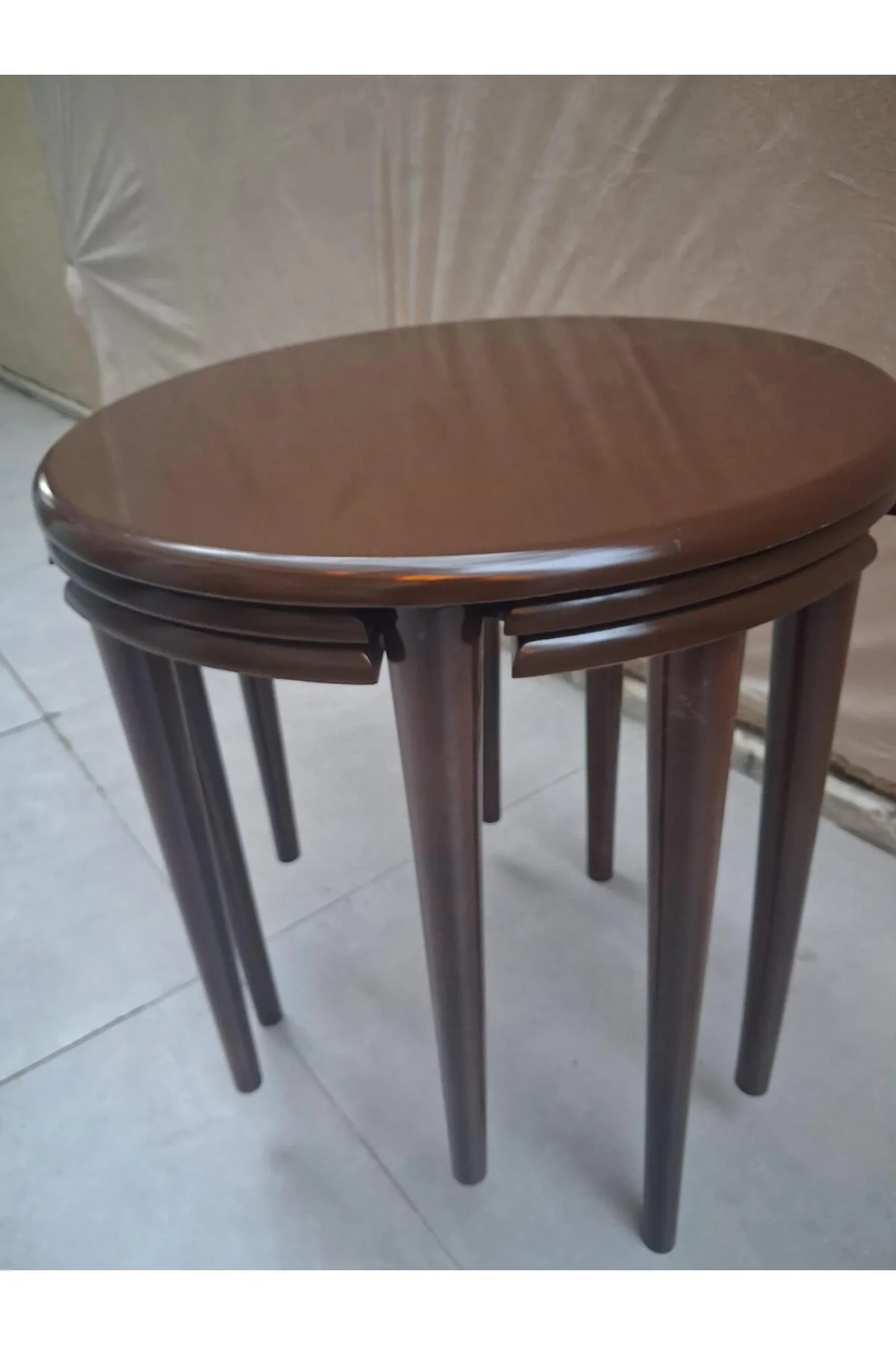 Zigon Dümen Sehpa 90608 Yuvarlak Model Kayın Torna Parlak Ceviz Boya El Yapım Zigon Dümen Sehpa 90608 Yuvarlak Model Kayın Torna Parlak Ceviz Boya El Yapım - Görsel 7
