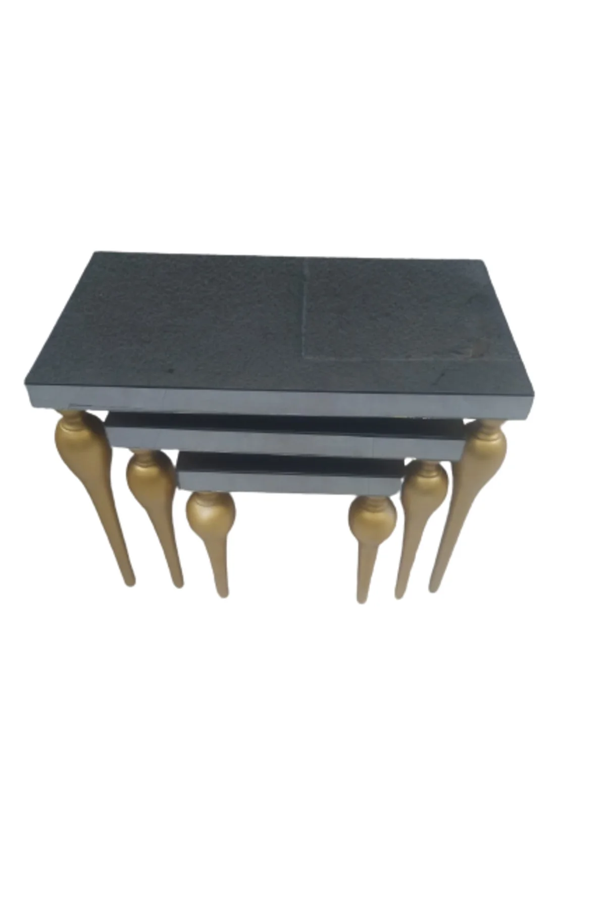 Zigon ILGZ 12386 TOMBUL Model Kayın MDF tabla gold ayak Füme cam Kaplama Elyapım - Görsel 6