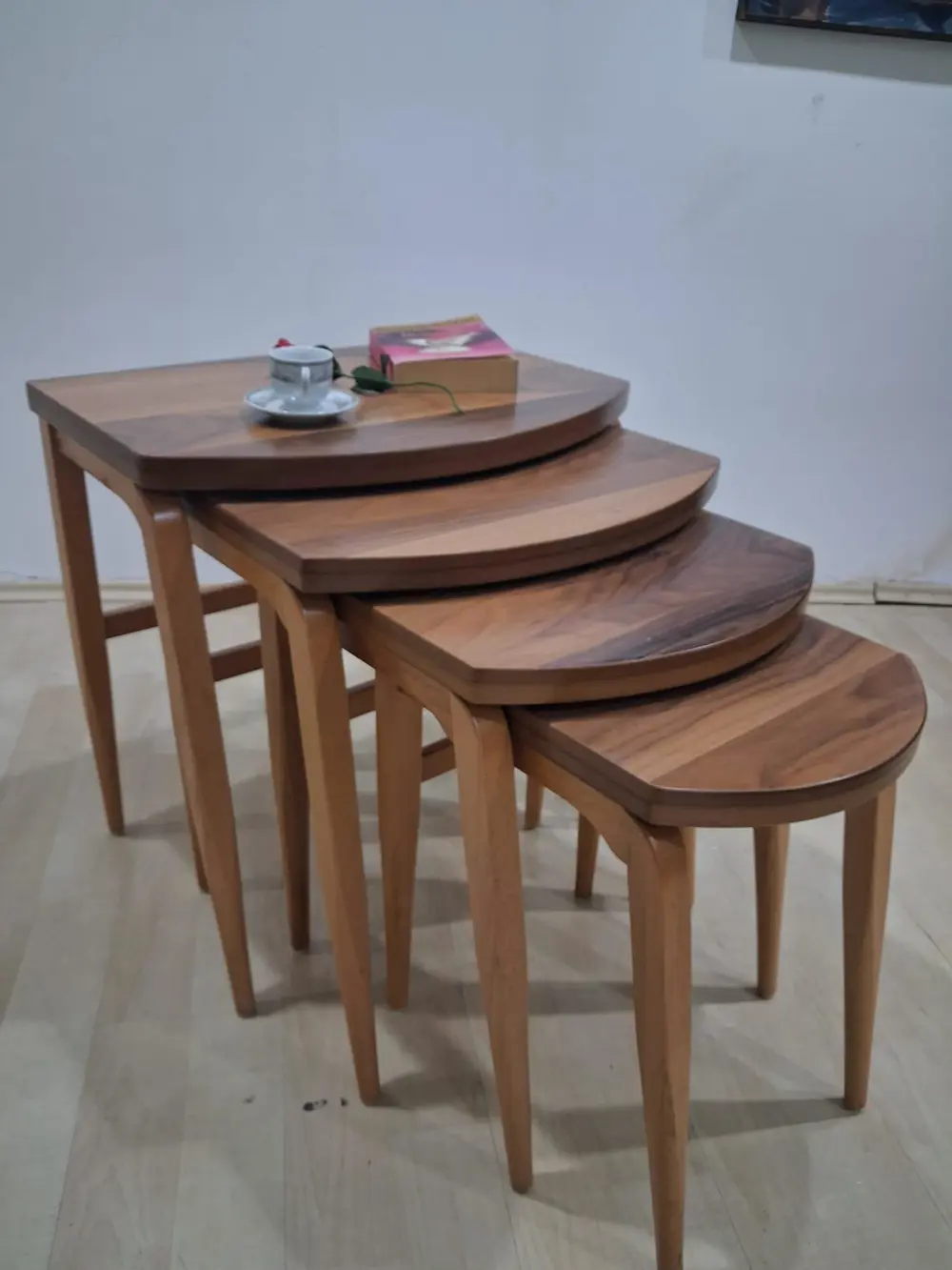 Zigon ILGZ 12454 D Model sehpa Ahşap Kayın Ayak 12454 Parlak Cevi