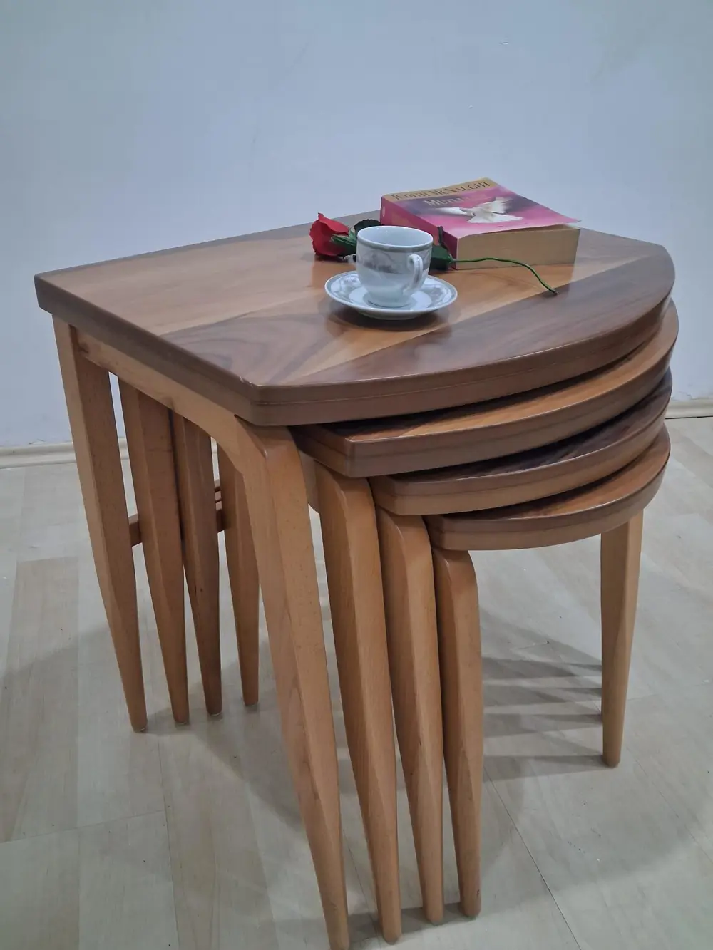 Zigon ILGZ 12454 D Model sehpa Ahşap Kayın Ayak 12454 Parlak Cevi