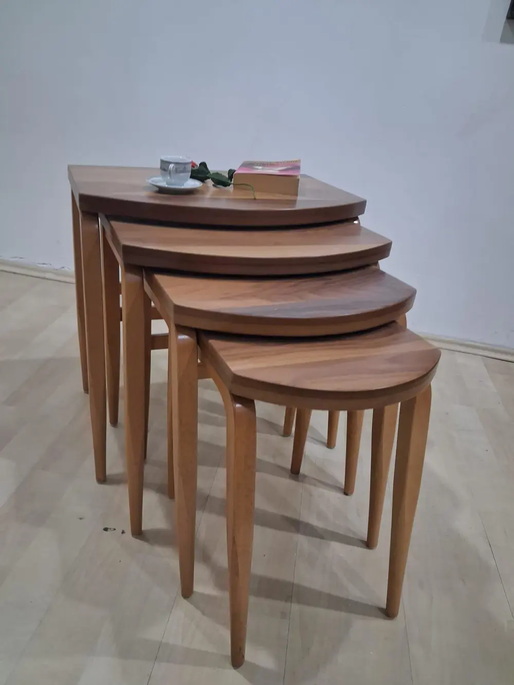 Zigon ILGZ 12454 D Model sehpa Ahşap Kayın Ayak 12454 Parlak Cevi